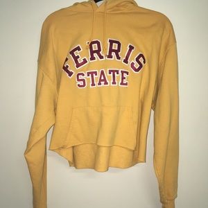 Cropped college sweater